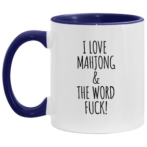 Funny Mahjong Mug, I Love MAHJONG & The Word F! Cup, Mahjong Coffee Mug with optional Matching Coaster image 8