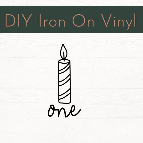 Ready to Press One Iron On Decal, 1st Birthday Iron On Decal, Birthday DIY Vinyl Decal, Apparel Iron On Decal, DIY Iron On