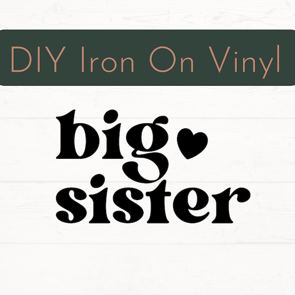 Big Sister Iron On Etsy