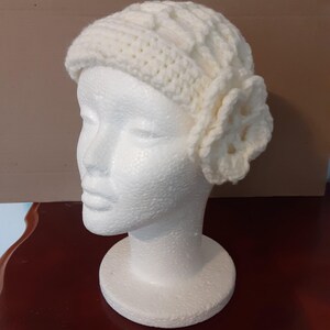 Crochet Mesh Hat with Flower