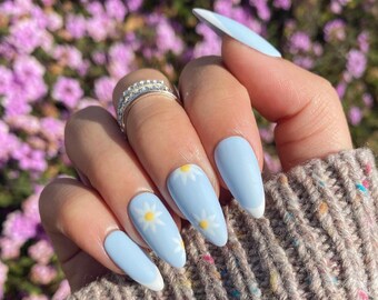 Light Blue Nails Etsy Light Blue Nails Etsy