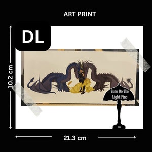 DL Art Print - (VARIANT) Violet, Xaden, Sgaeyl, Tairn and Andarna &#39;Entwined Together&#39; - Fourth Wing - Rebecca Yarros