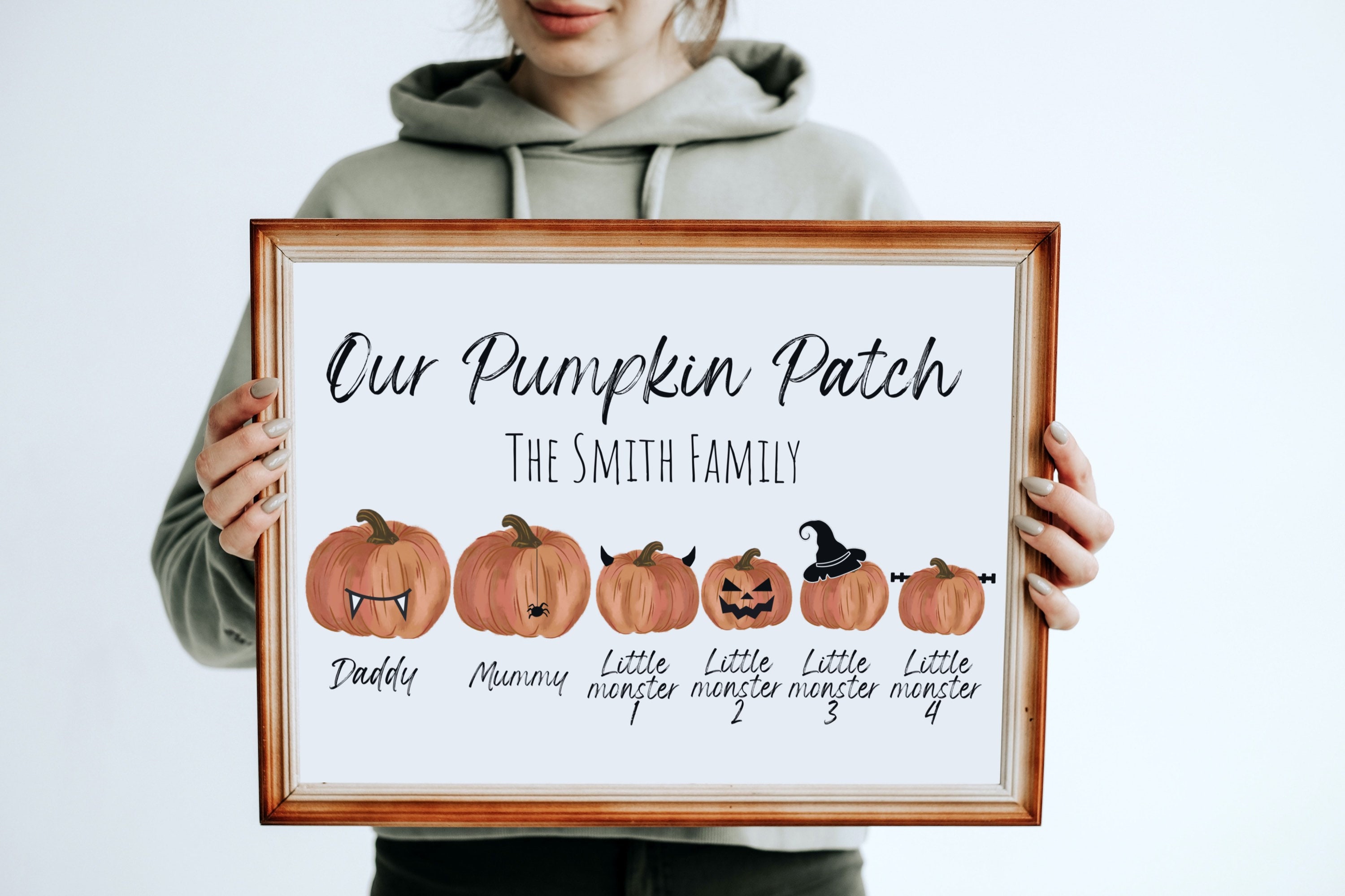 Personalized Pumpkin Patch Family Poster Halloween Decor Editable