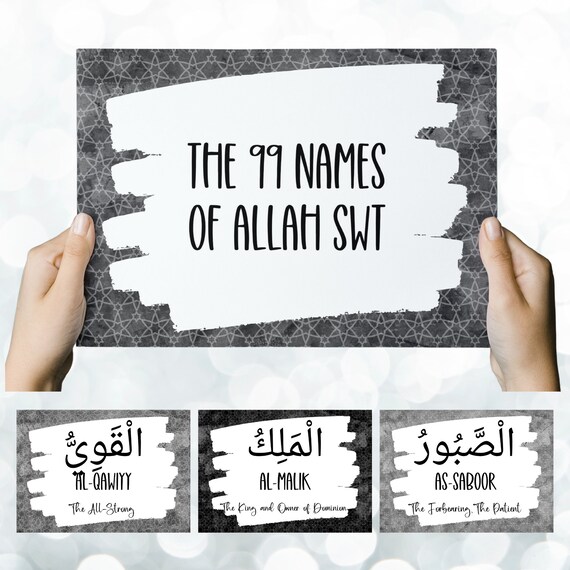 99 Names of Allah Flash Cards Adults Boys and Girls - Etsy