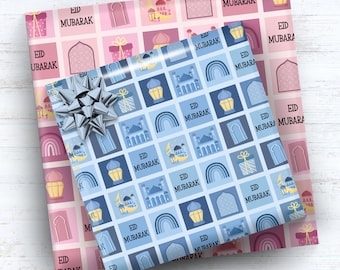 Eid Celebration Wrapping Paper Roll Muslim Childrens Gift Ramadan Kareem