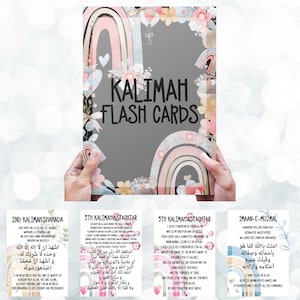Digital Download Girls Kalimah flash cards - islamic gifts - eid and ramzan gifts - learning