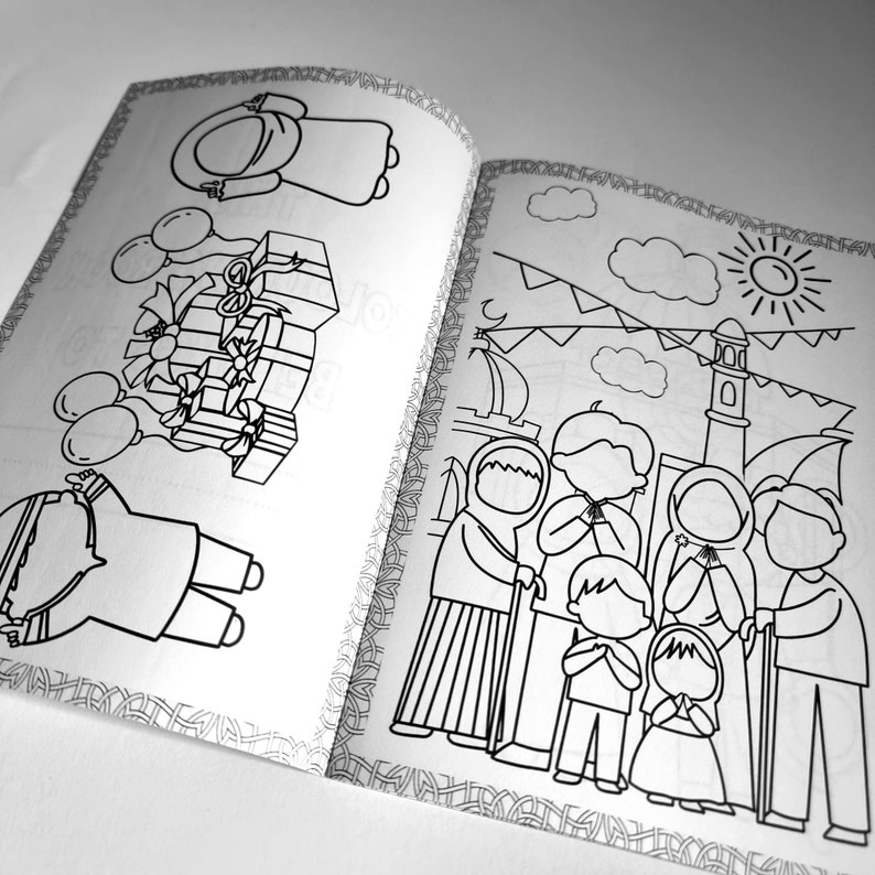 Eid Muslim children's colouring book with Pencil Crayons Islam Gifts for Eid image 5