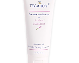 Tega Joy Beeswax Hand Cream with Soothing Lavender, 2.5 oz.