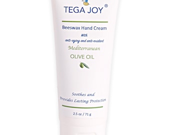 Tega Joy Beeswax Hand Cream with Mediterranean Olive Oil, 2.5 oz.