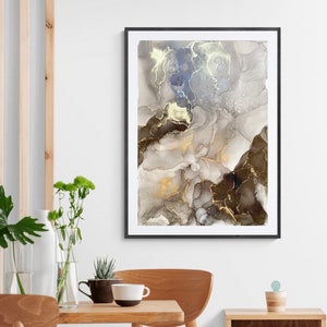Original Alcohol Ink Painting, 34 x 48 cm, Abstraktes Gemälde, Abstract Wall Art
