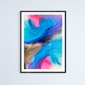 Original Alcohol Ink Painting, 34 x 48 cm, Abstraktes Gemälde, Abstract Wall Art