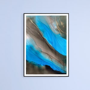 Original Alcohol Ink Painting, 22 x 32 cm, Abstraktes Gemälde, Abstract Wall Art