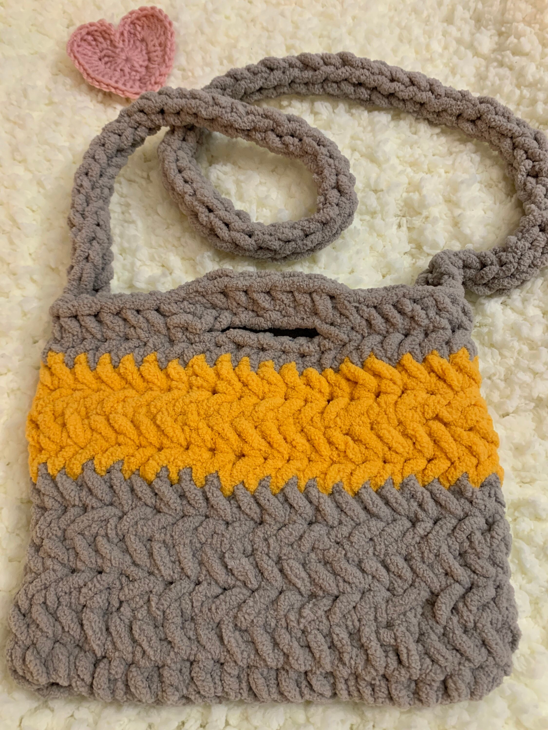 Small crochet square bag/ Striped shoulder bag Etsy