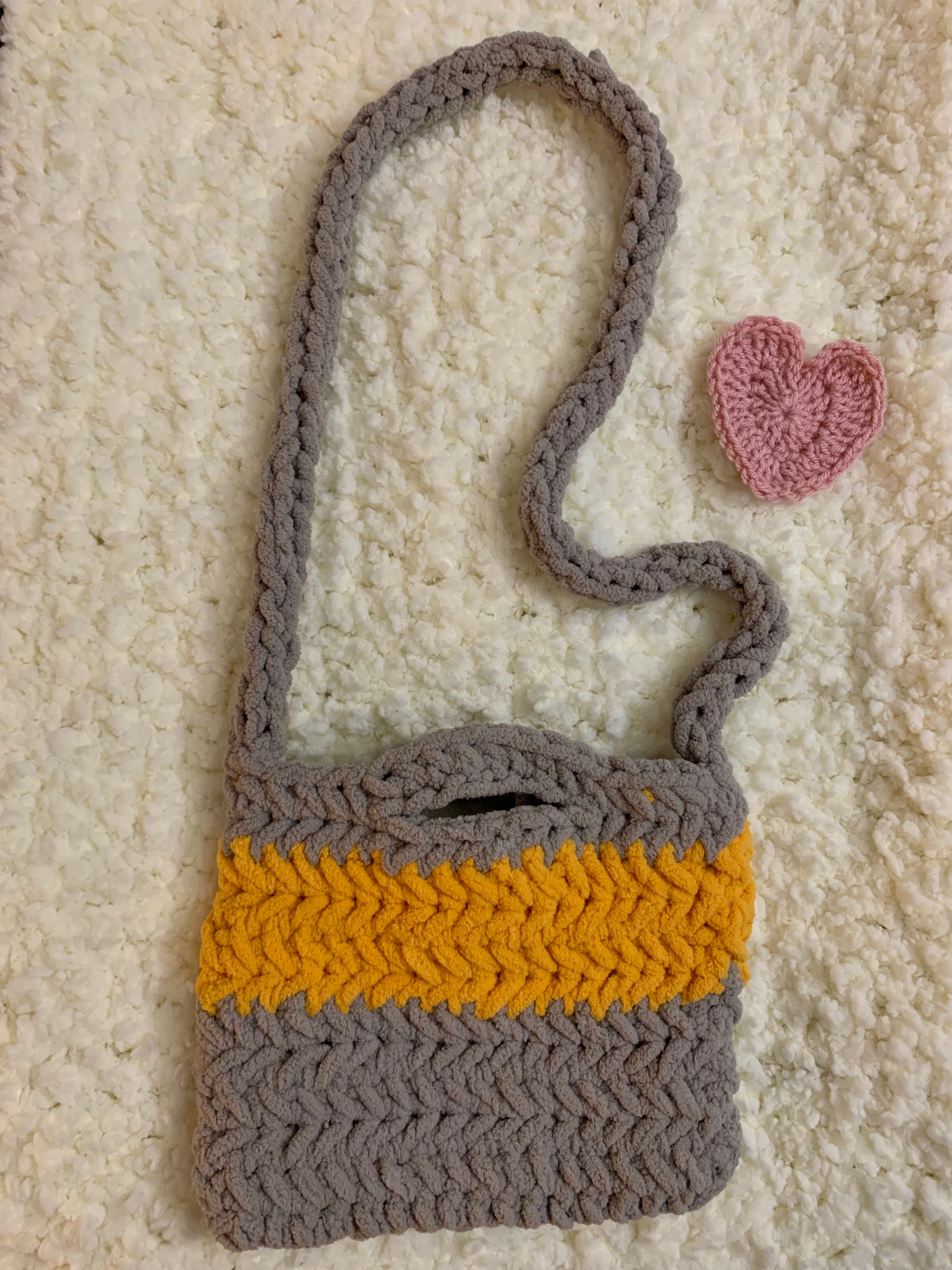 Small crochet square bag/ Striped shoulder bag Etsy