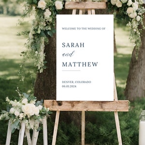 Welcome to the Wedding of Ceremony Wedding Welcome Sign Canva Template ...