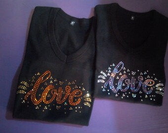 Personalised rhinestone t shirts Clearance