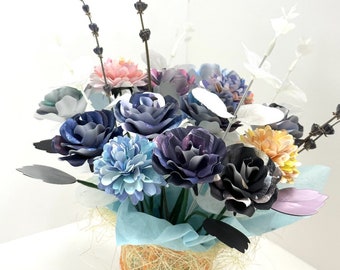 Galaxy paper flower bouquet, origami flowers, wedding bouquet, centerpieces, Mother’s Day, graduation