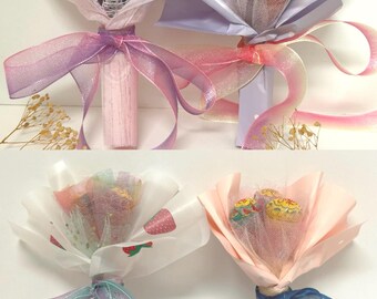 Ramo de flores de piruleta de caramelo, Día de San Valentín, Cumpleaños, Quinceañera, Dulces 16, Orgullo LGBTQ, pronta recuperación, espectáculo de baile, aniversario