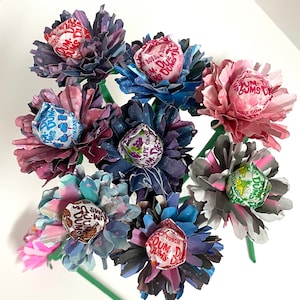 candy lollipop bouquet, paper flowers, sweet treats, happy birthday, anniversary, baby showers