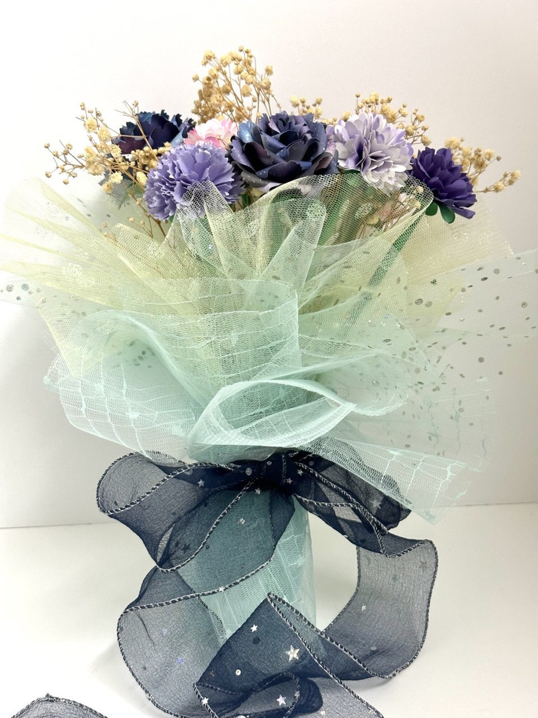 Galaxy Flower Bouquet, Celestial Outer Space, Paper Flowers, Wedding