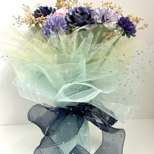 Bouquet de fleurs de galaxie, espace extra-atmosphérique céleste, fleurs en papier, bouquet de mariage, Saint-Valentin, remise des diplômes, fête des mères