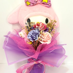 Paper flower bouquet, rose, birthday present, graduation, baby shower gift, kawaii plushies toy
