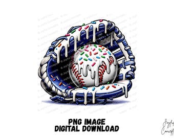 Helado de béisbol azul marino blanco PNG, equipo deportivo juvenil de béisbol, archivo digital, mamá de sóftbol, helado espolvoreado, sublimación, descarga