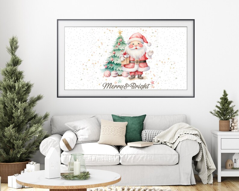 Christmas Frame TV Art Holiday Decor for Samsung Frame TV Santa Art for