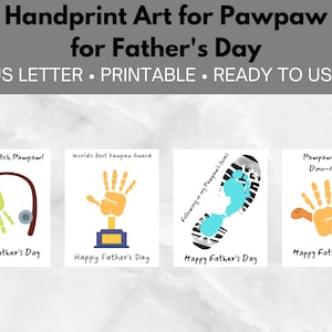 Fathers Day Pawpaw Handprint Art Handprint Fathers Day Printable Pawpaw You’re Dino-mite Handprint Art Footprint Art Craft for kids