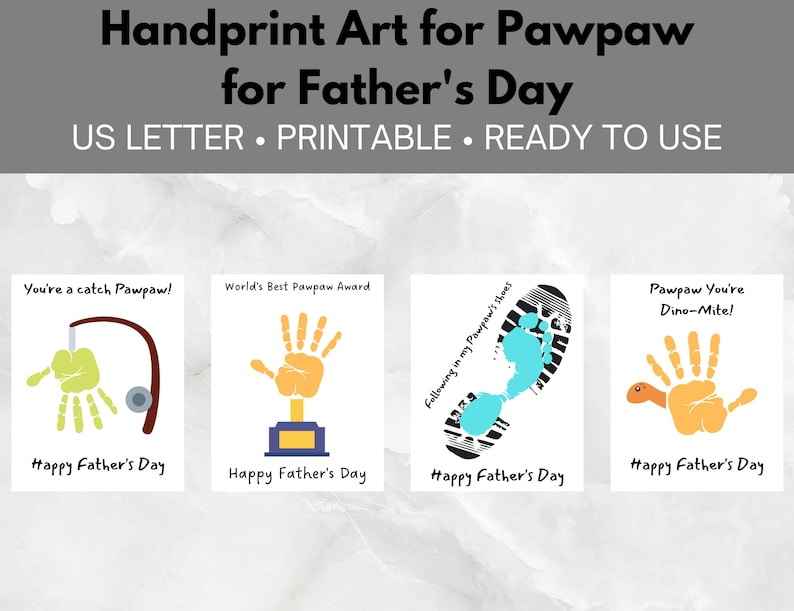 Fathers Day Pawpaw Handprint Art Handprint Fathers Day Printable Pawpaw ...