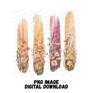 Wildflower PNG Brushstroke Design Flower Brush Strokes Design PNG File Brushstroke Shirt PNG Digital Download for Sublimation