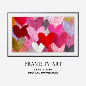 Valentine&#39;s Day Frame Tv Art Valentine Hearts Abstract Valentines Red Heart Art Decor for Samsung Frame TV 4K Television Digital Download