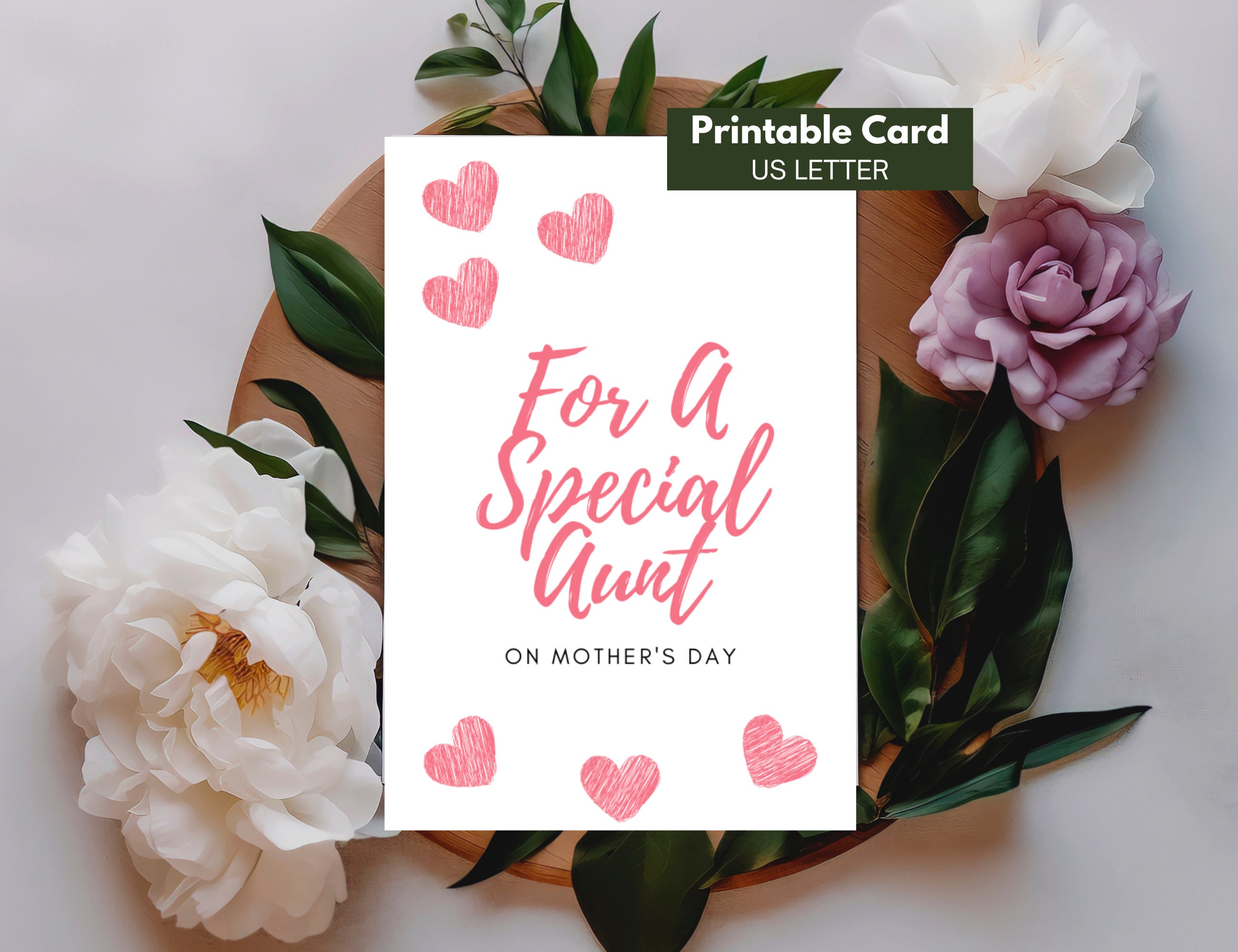 Aunt Mother's Day Printable Card for Aunt for A Special Aunt on Mother ...