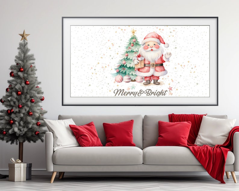 Christmas Frame TV Art Holiday Decor for Samsung Frame TV Santa Art for