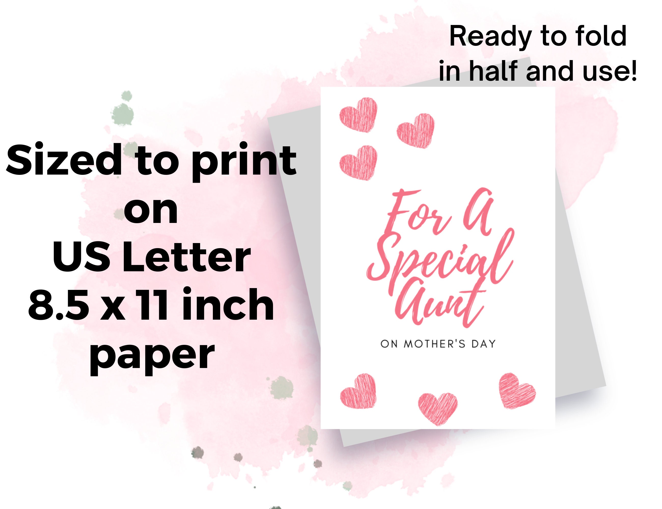 Aunt Mother's Day Printable Card for Aunt for A Special Aunt on Mother ...