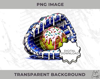 Softball Ice Cream Drip Azul Rojo PNG Softball Youth Sport Team Archivo Digital Archivo Digital Baseball Mom Ice Cream Sprinkle Sublimación Descarga Digital