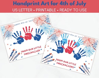 4th of July Handprint Art Independence Day Handprint Keepsake Fireworks Handprint Art Craft Kids July 4th Handprint Art 4th Of July Activity