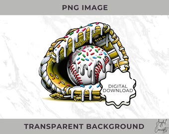 Baseball Ice Cream Drip Black Gray Gold PNG Baseball Youth Sport Team Digital File Baseball Mom Ice Cream Sublimation Digital Download