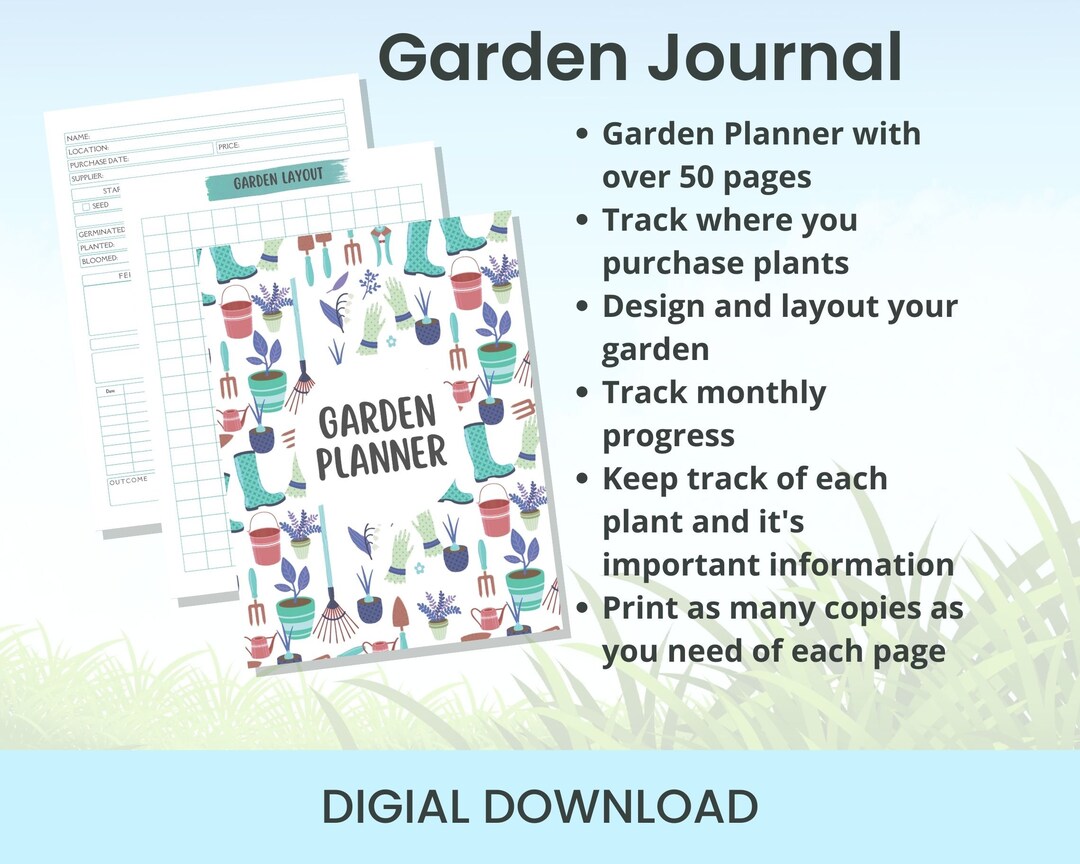 Gardening Planner Printable Garden Journal Notebook to Organize and Log ...