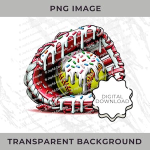 Softball Ice Cream Drip Black Gray Red PNG Softball Youth Sport Team Digital File Baseball Mom Ice Cream Sprinkle Sublimation Download
