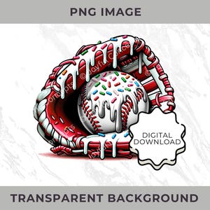 Baseball Ice Cream Drip Black Gray Red PNG Baseball Youth Sport Team Digital File Baseball Mom Ice Cream Sublimation Digital Download