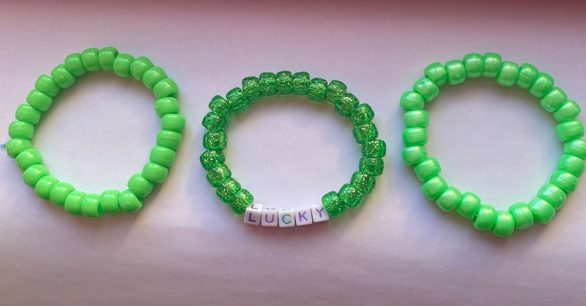 St. Patrick's Day Themed Bead Bracelets | Etsy