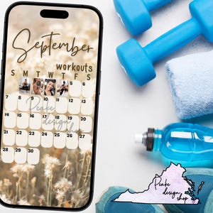September 2025 Sweaty Selfie Workout Tracker • BODi, Beachbody, Fitness, Wellness, Social Media Tracker, Stories Template, Monthly Calendar