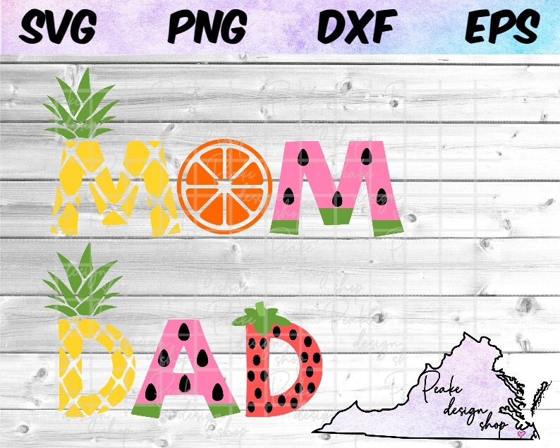 Mom Fruit SVG Mama Fruit Dad Fruit Two-tti Fruity Twotti Fruitti Two ...