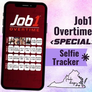 Job 1 Overtime Sweaty Selfie Workout Tracker • BODi, Beachbody, Fitness, Wellness, Social Media, IG Stories Template, Month Calendar