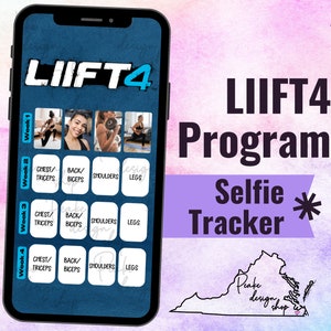 Rastreador de entrenamiento de selfis sudorosos LIIFT4 • BODi, Beachbody, fitness, bienestar, redes sociales, plantilla de historias de Instagram, calendario mensual