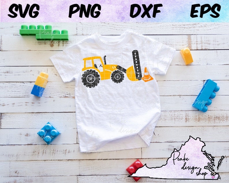 Construction SVG Birthday Excavator Digger Bulldozer Tractor 1st First Birthday Construction Party Boy Girl Digital Download Cut File