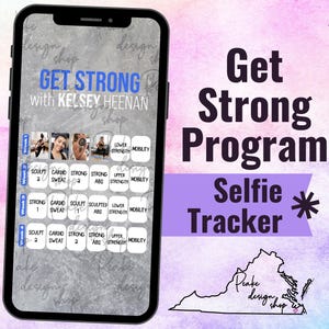 Rastreador de entrenamiento de selfis sudorosos y fuertes • BODi, Beachbody, fitness, bienestar, redes sociales, plantilla de historias de Instagram, calendario mensual