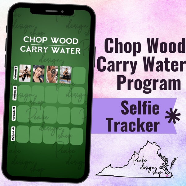 Chop Wood Carry Water Sweaty Selfie Workout Tracker • BODi, Beachbody, Fitness, Wellness, Social Media, IG Stories Template, Month Calendar