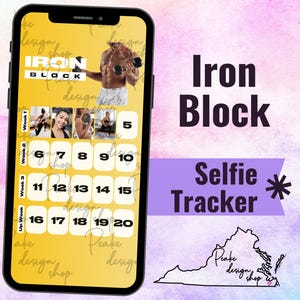 Rastreador de ejercicios de Iron Block Sweaty Selfie • BODi, Beachbody, Fitness, Bienestar, Redes sociales, Plantilla, Calendario mensual
